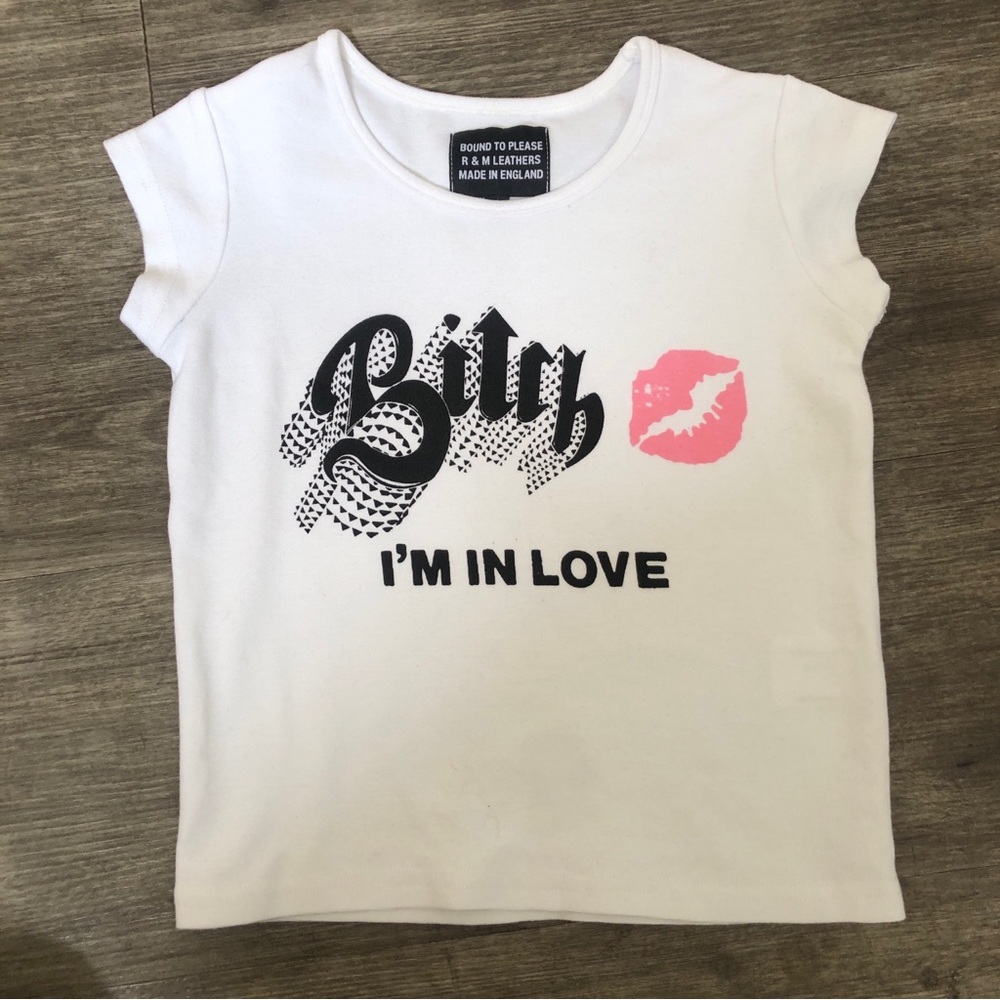 R&M Leathers B!tch baby tee